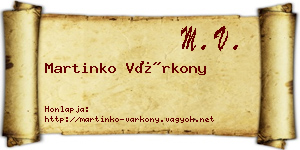 Martinko Várkony névjegykártya
